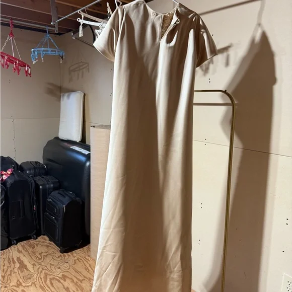 COPY - Elegant Cream and Gold Gown - Picture 2 of 2